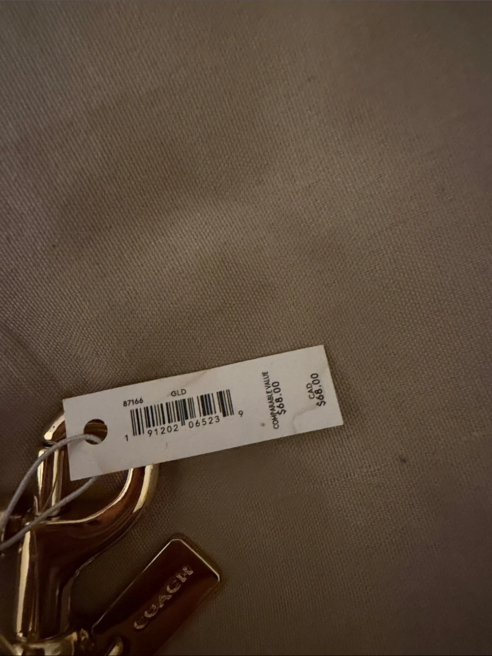 Gold Teddy Bear Keychain - Coach